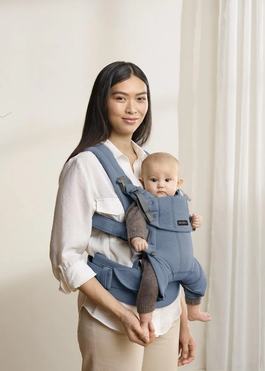 BabyBjörn Babytrage Harmony, Gewebt Melange, Blau