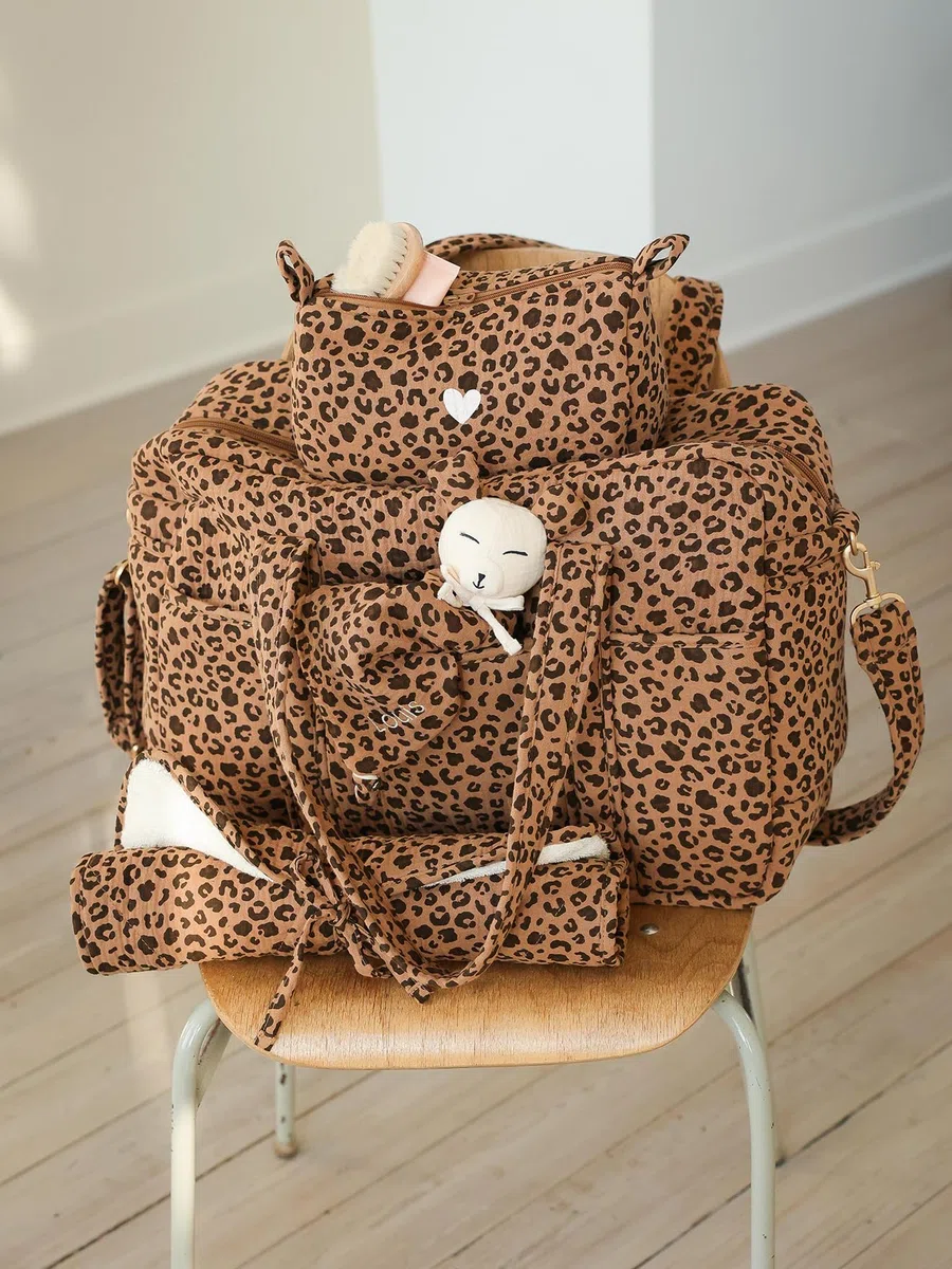 ENVIE DE FRAISE Wickeltasche, 24 oder 48 Stunden, Leopardenmuster, beige, Taille unique