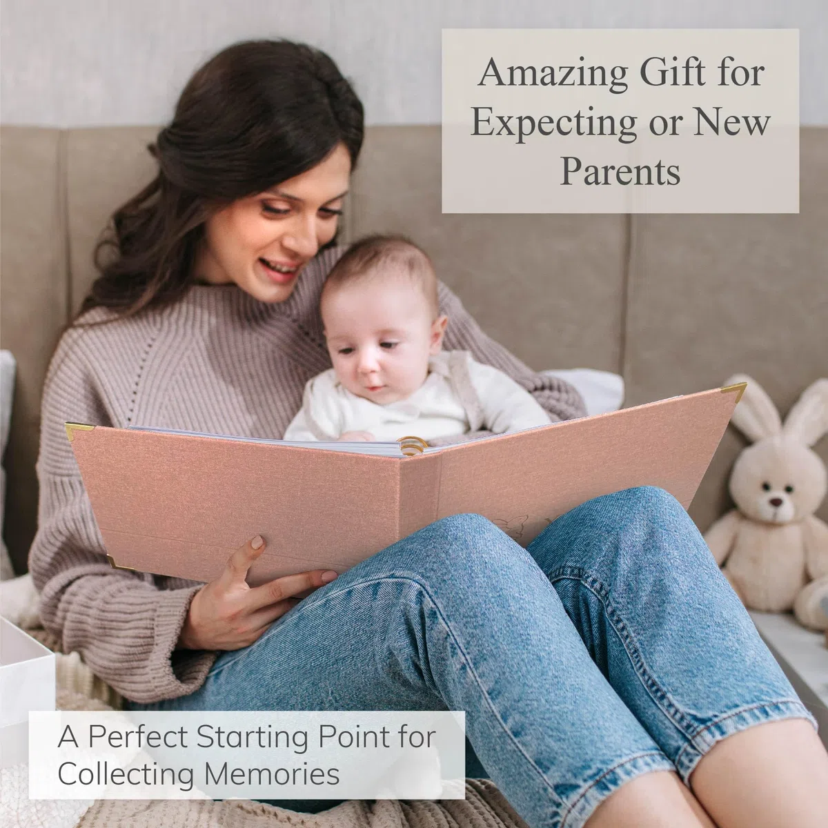 Babybuch, Andenken, Jungen oder Mädchen, zeitloses Baby-Erinnerungsbuch, erste 5 Jahre für Babyparty, geschlechtsneutrales Baby-Scrapbook, Geschenk für neue Mutter, Geschenk, Baby-Tagebuch von Geburt