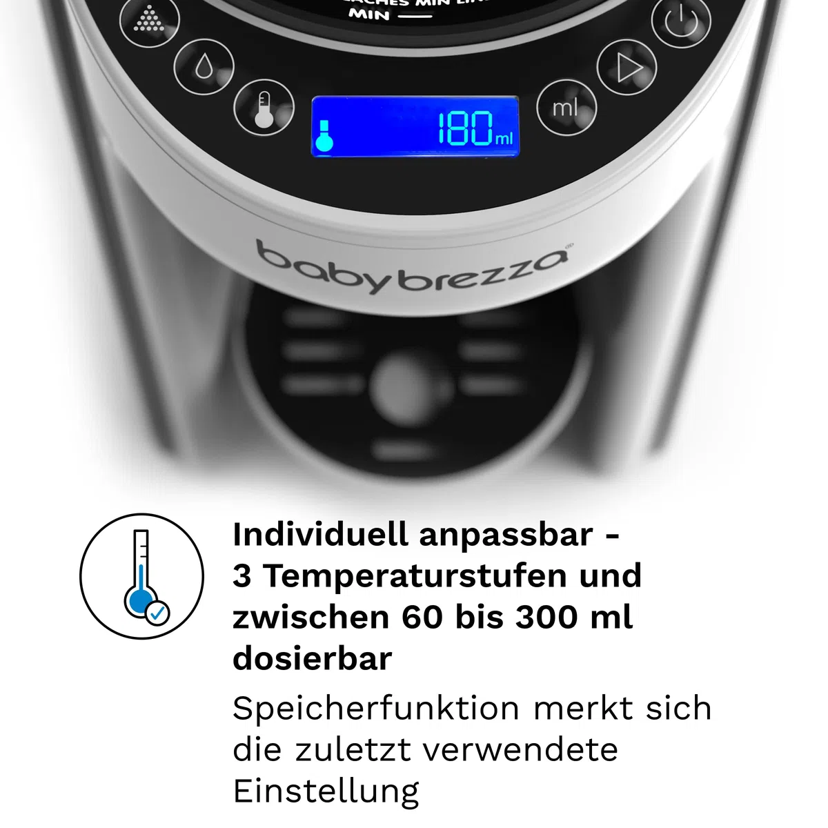 Baby Brezza Formula Pro Advanced Automatischer Flaschenzubereiter | Mischt Milchpulver & Wasser perfekt per Knopfdruck – 3 Temperaturen – Für alle Flaschen & Pulver – BPA-frei – Weiß/Schwarz