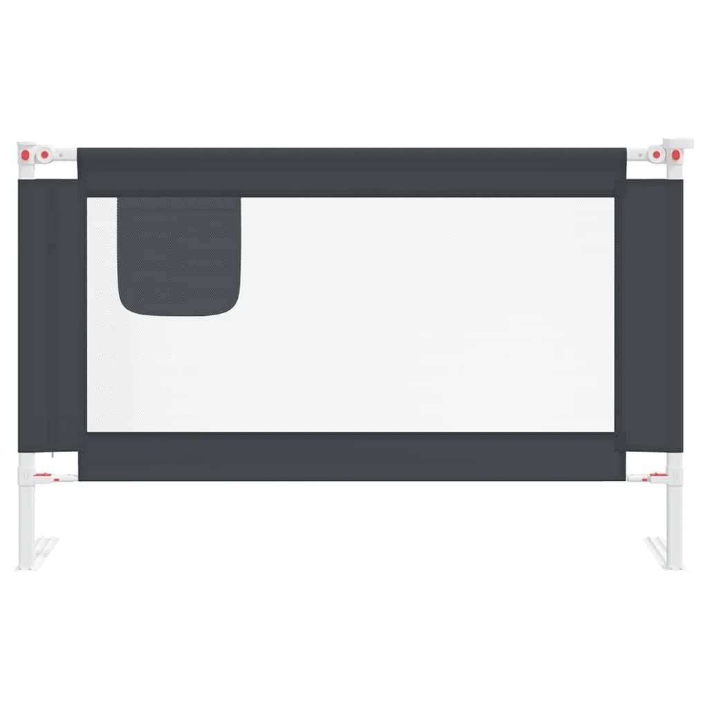 Kleinkind-Bettschutzgitter Dunkelgrau 120x25 cm Stoff mit klappbarem Seitengitter, höhenverstellbar für Kinderbett, Babybett, Familienbett, sicherer Rausfallschutz und Absturzsicherung