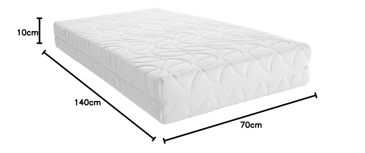 Babysom - Babymatratze Bambus | 70x140 cm | Kindermatratze | Naturfaser | Atmungsaktiv | Bezug abziehbar | Luftdurchlässiger Kaltschaum | Geprüft | Höhe 10cm