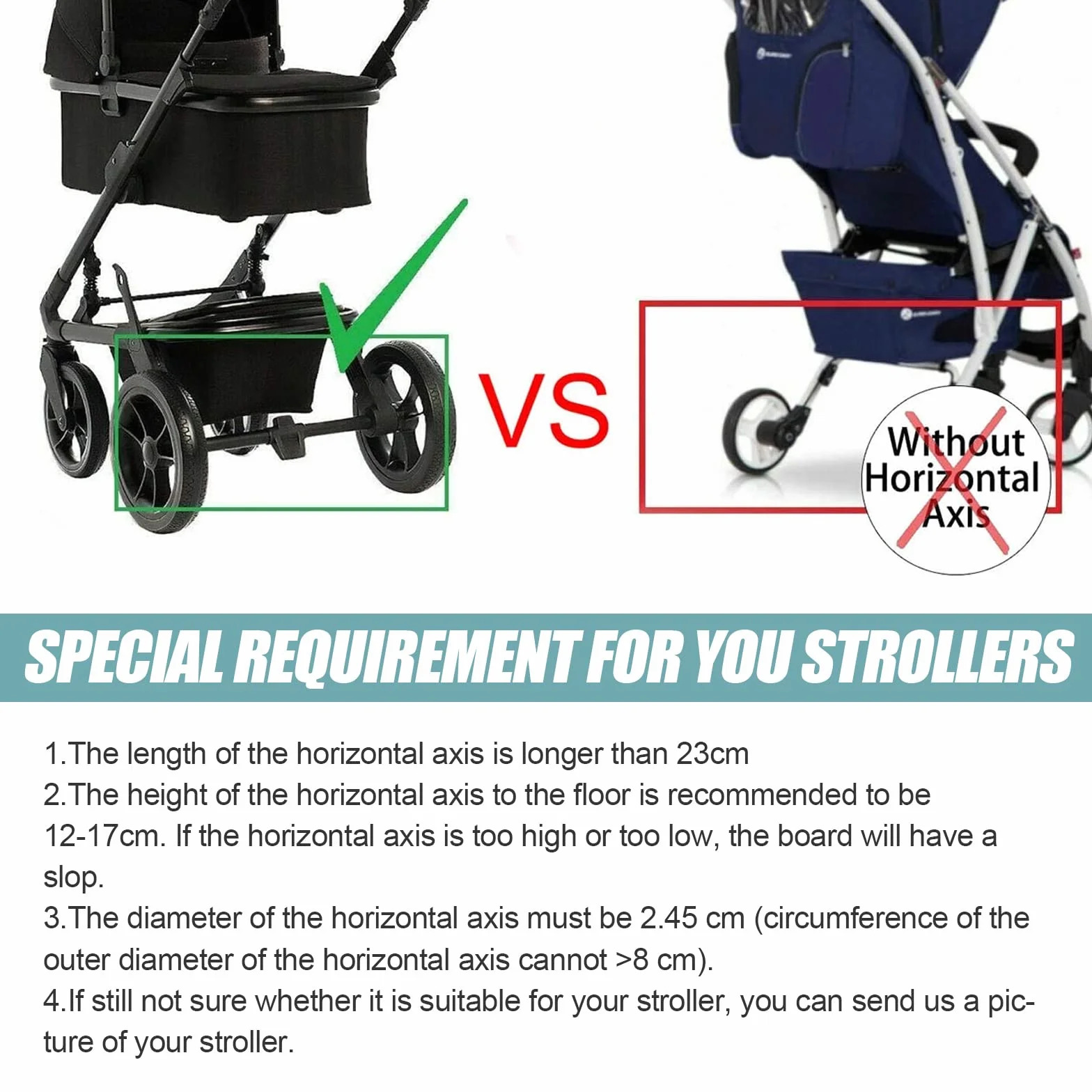 Vihir Buggy Board Trittbrett Mitfahrbrett Passend für Baby Jogger Travel Pram Kinderwagen für 2-6 Jahre alte Kinder, Mit Einer Maximalen Belastung von 25Kg