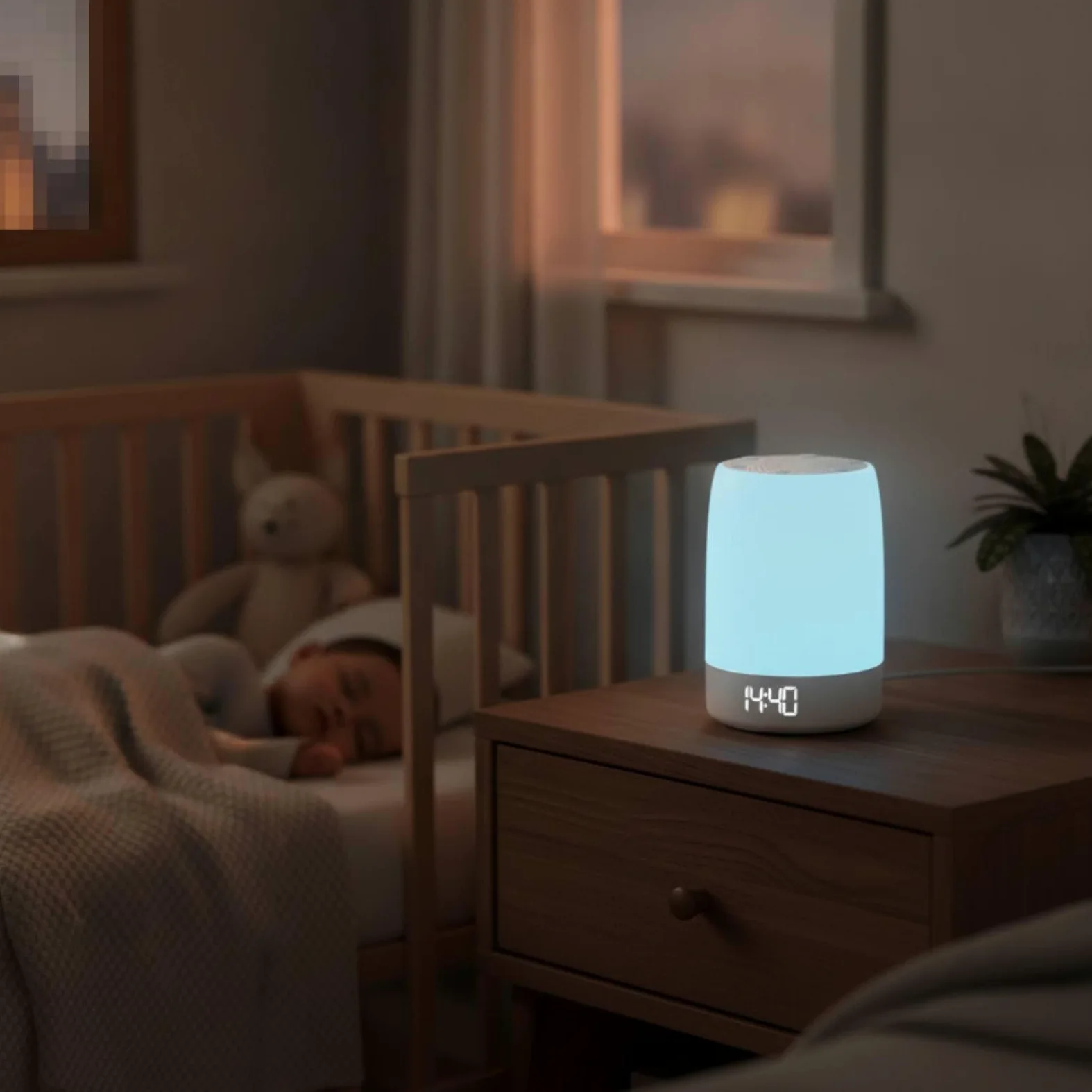 Beruhigendes Rauschgerät Machine beruhigend Einschlafhilfe mit Timer benutzerfreundlich Klangmaschine mit Timer für Babys, Schlafzimmer