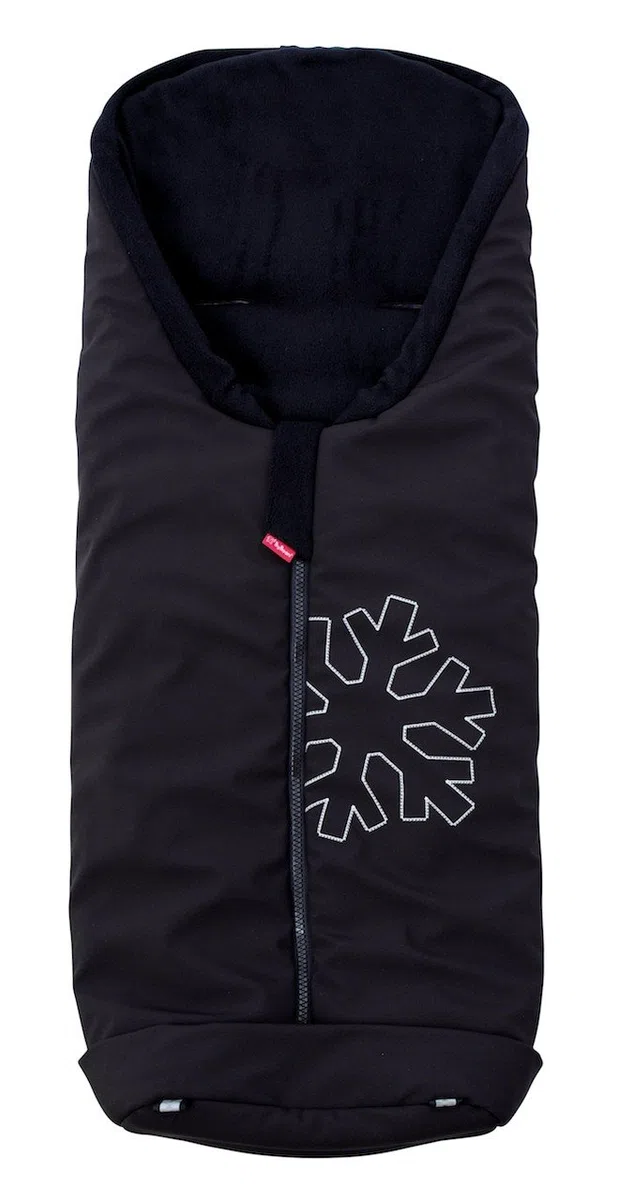 ByBoom - Softshell Winterfußsack Thermo Aktiv für Kinderwagen und Buggy, Farbe:Schwarz/Schwarz