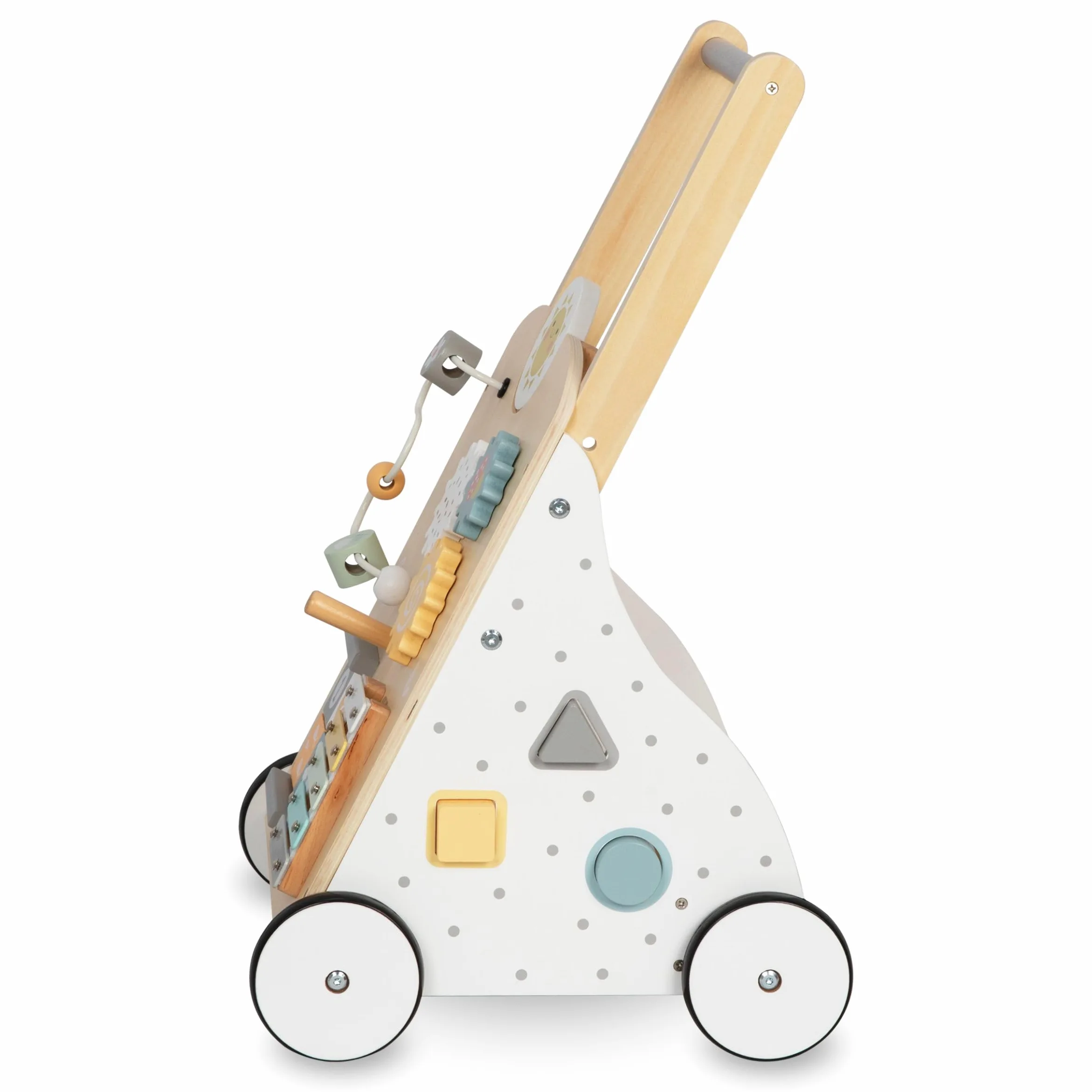 Mamabrum Lauflernwagen aus Holz mit Multifunktionalem 8in1 Spielcenter – Motorikspielzeug für Kleinkinder, Stabile Konstruktion, Xylophon und Zahnräder