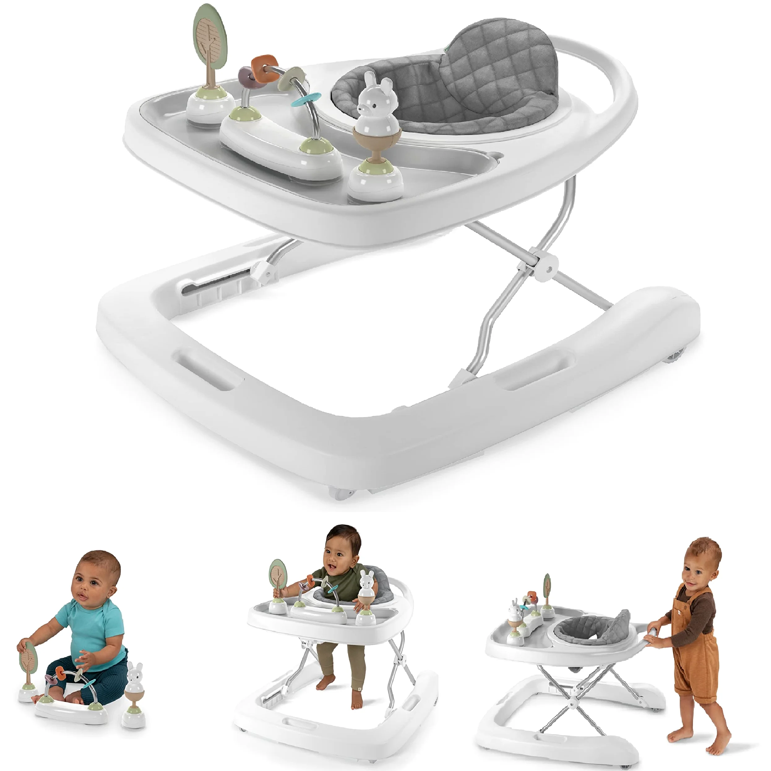 Ingenuity, Step & Sprout 3-in-1 Baby Lauflernhilfe, First Forest, Lauflernwagen mit Natur inspirierten Spielzeuge, höhenverstellbar, zusammenklappbar, einfach zu reinigen, ab 6 Monaten