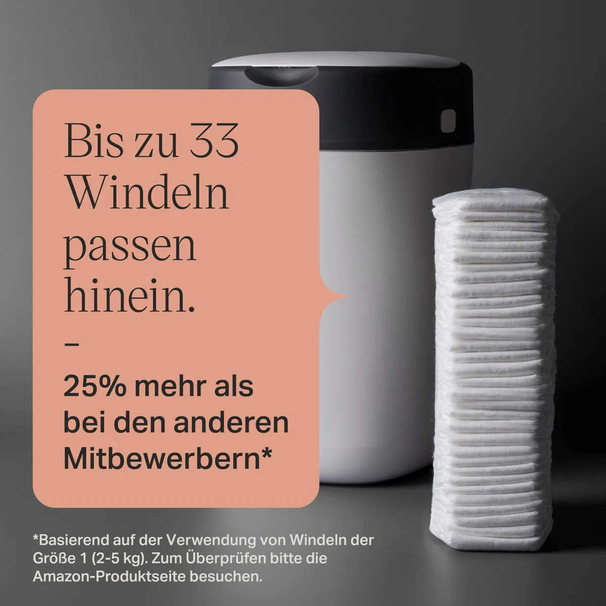 Tommee Tippee Twist and Click Advanced Windeleimer, umweltfreundliches System, inkl. 6 Nachfüllkassetten mit GREENFILM, Weiß