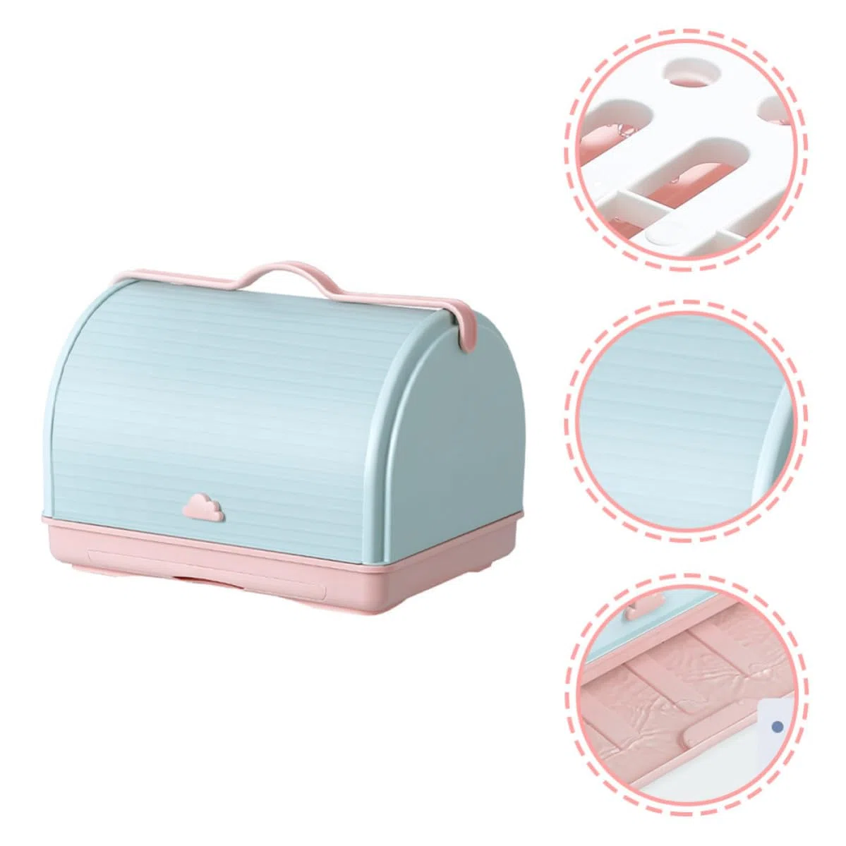 Yardwe Flaschenabtropfer und Aufbewahrungsbox für Babyflaschen aus Kunststoff mit Abnehmbarem Abtropfblech und Deckel für Küche zur Hygienischen Fläschchenaufbewahrung