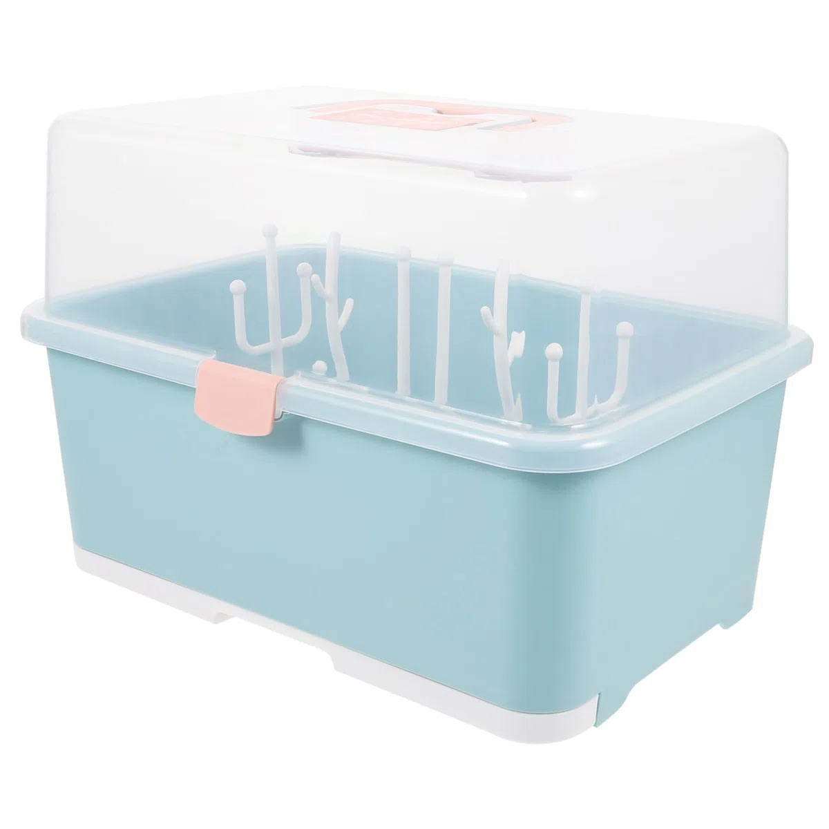 Babyflaschen Aufbewahrungsbox mit Trockenständer, 1 Stück, Grün | Pp Ausführung, für Schnuller und Stillzubehör, Stabiles Design, Babyshower Geeignet