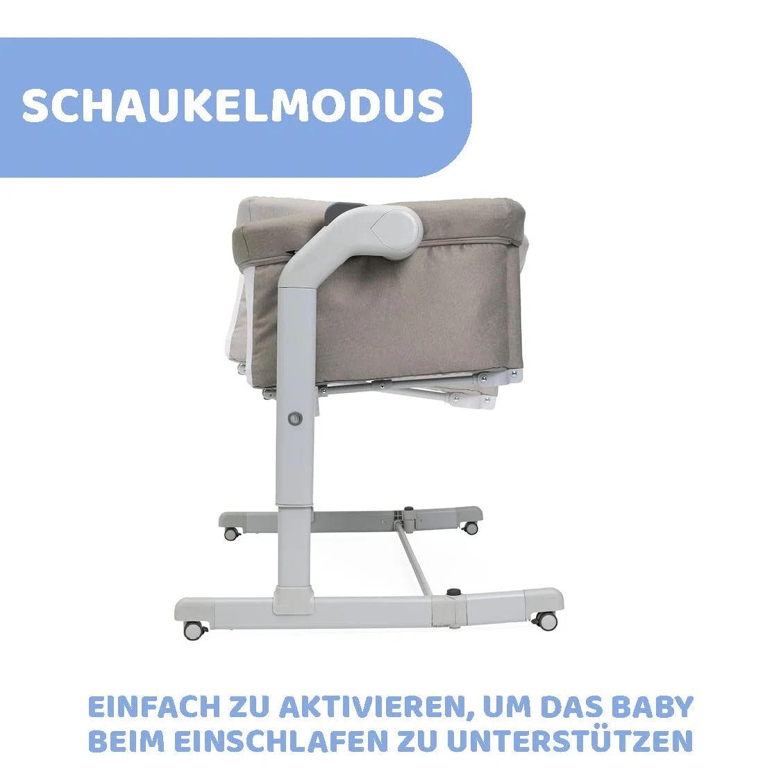 Chicco Next2Me Magic Evo Beistellbett für Babys mit Schaukelmodus, Kippfunktion, verstellbarer Höhe, 4 Rädern, inkl. Matratze und Reisetasche, Beige