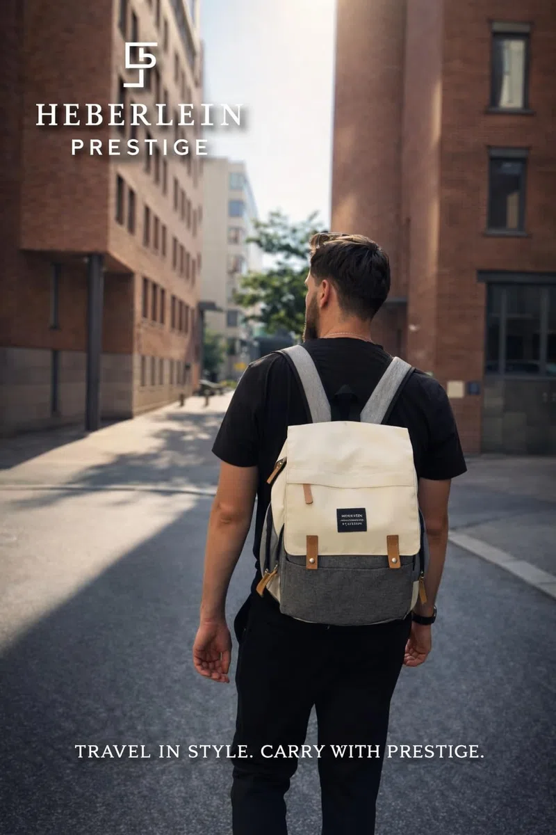 Heberlein Prestige Baby Wickelrucksack - große Wickeltasche für Mama & Papa, wasserabweisend mit vielen Fächern & isolierten Taschen, inkl. Wickelauflage & Kinderwagenbefestigung - ideal für unterwegs