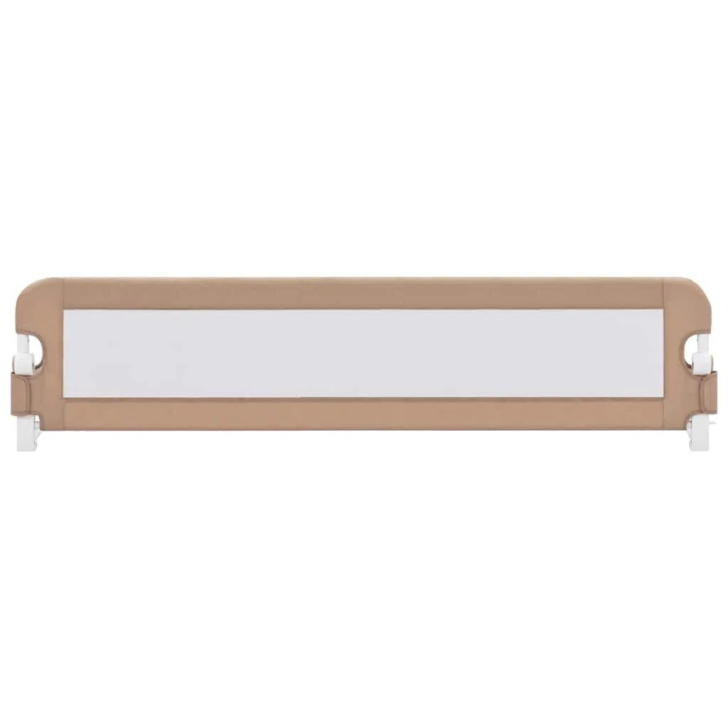 Kleinkind-Bettschutzgitter Taupe 180x42 cm aus Polyester mit klappbarem, atmungsaktivem Schutzgitter, höhenverstellbar und leicht für Kinderbett, Elternbett, Boxspringbett und Reisebett