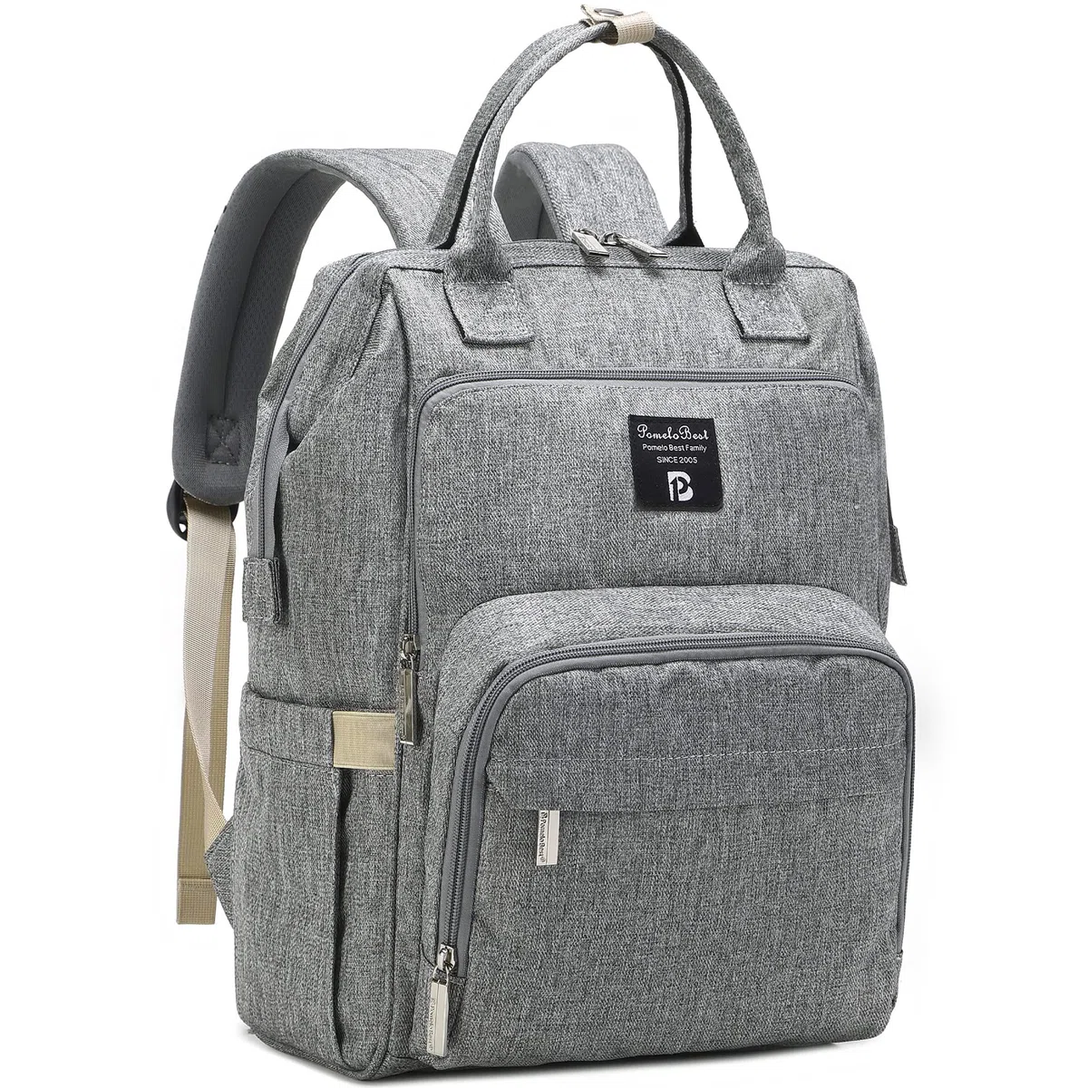 Pomelo Best Baby Wickelrucksack stylische Wickeltasche Rucksack mit Wickelunterlage multifunktional wasserabweisend Große Kapazität Rucksack für unterwegs