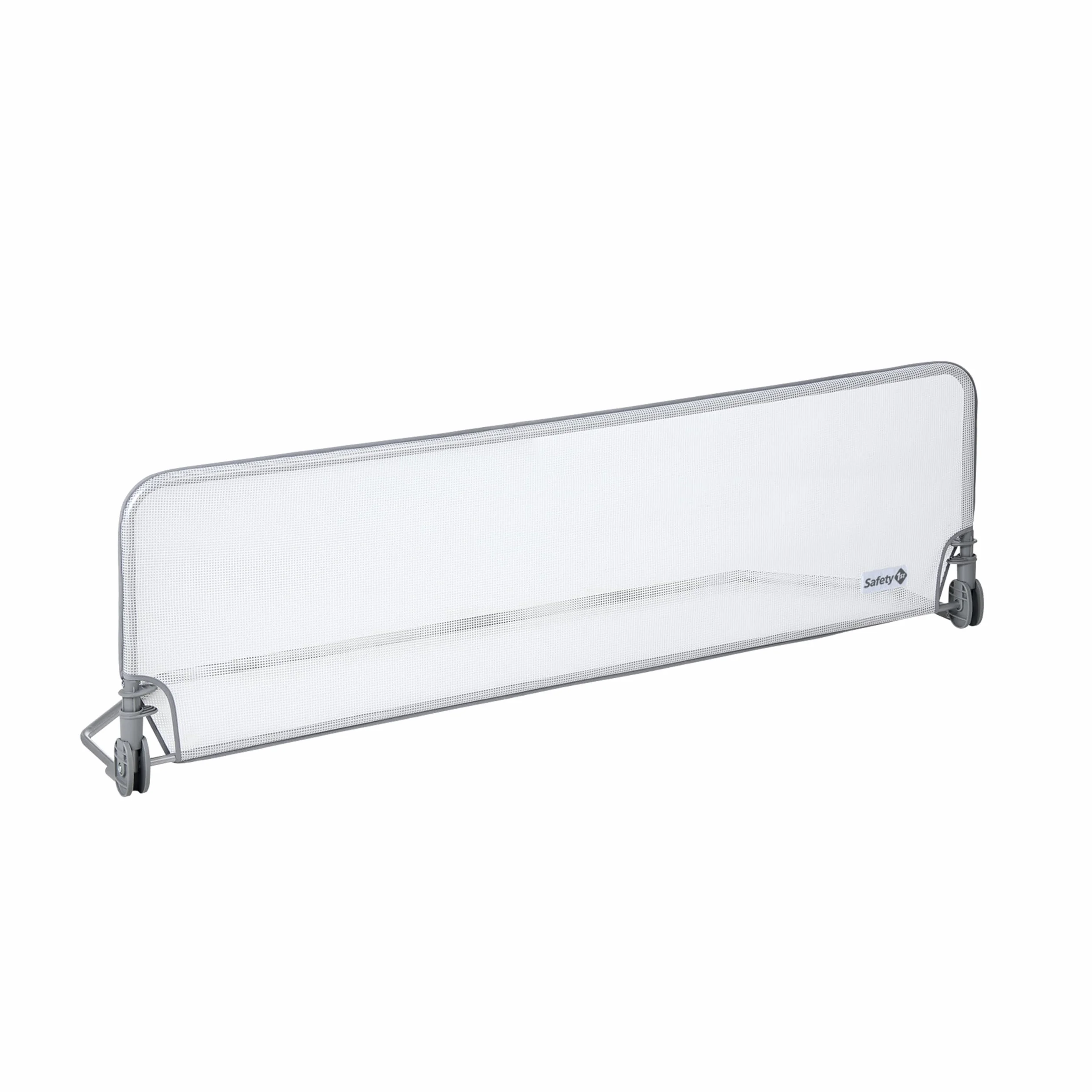 Safety 1st Extra Large Bed Rail 150 cm, Bettgitter Rausfallschutz, 18 Monate–5 Jahre, verstellbares Bettschutzgitter, Netzgewebe, automatische Sperre, einfach zu reinigen, Grau & Weiß