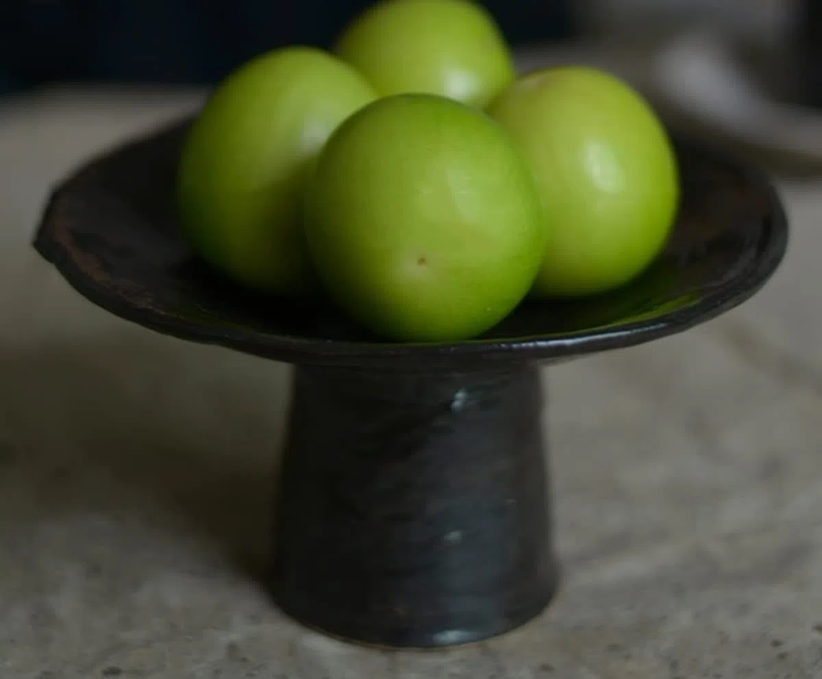 Keramik-Soßenschälchen Ceramic Fruit Snack Dessert Dinner Plate Black And White(Svart)
