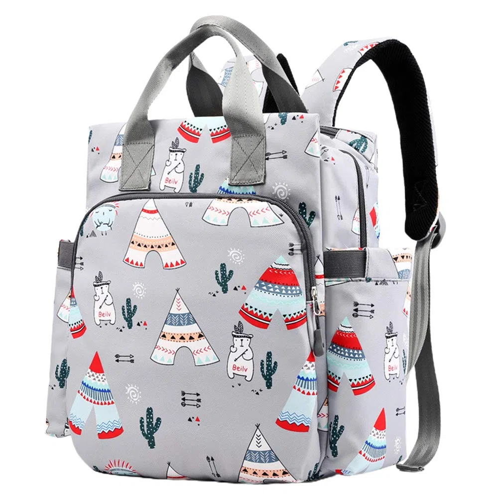 Mumienschultertasche für Mütter Praktischer Organizer Dunkelgrau für Unterwegs mit Großem und Feuchtigkeitsbeständigem