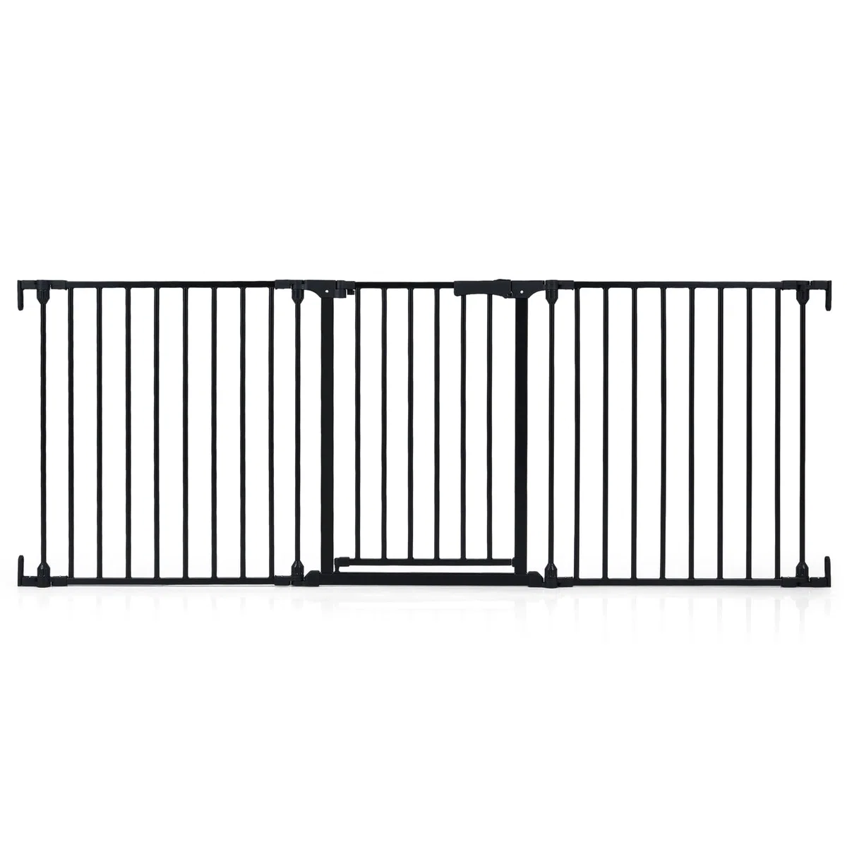 COSTWAY Treppenschutzgitter, 3-teilige Türschutzgitter 74,5–198 cm, Türgitter 270°drehbar aus Metall, Babygitter 180°Zweiwegeöffnung, Hundegitter für Kinder Sicherung & Haustier (Schwarz)