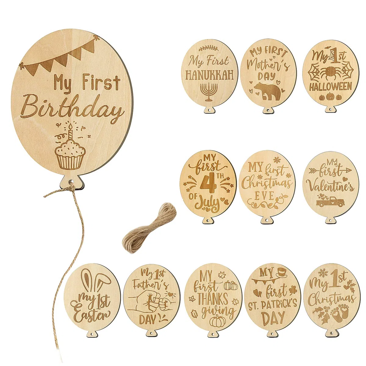 Baby-Urlaubs-Meilensteine aus Holz, für Babypartys, ein Jahr, Andenken, Foto-Requisiten, Babyparty, Geschenke (Urlaubsmeilensteine)