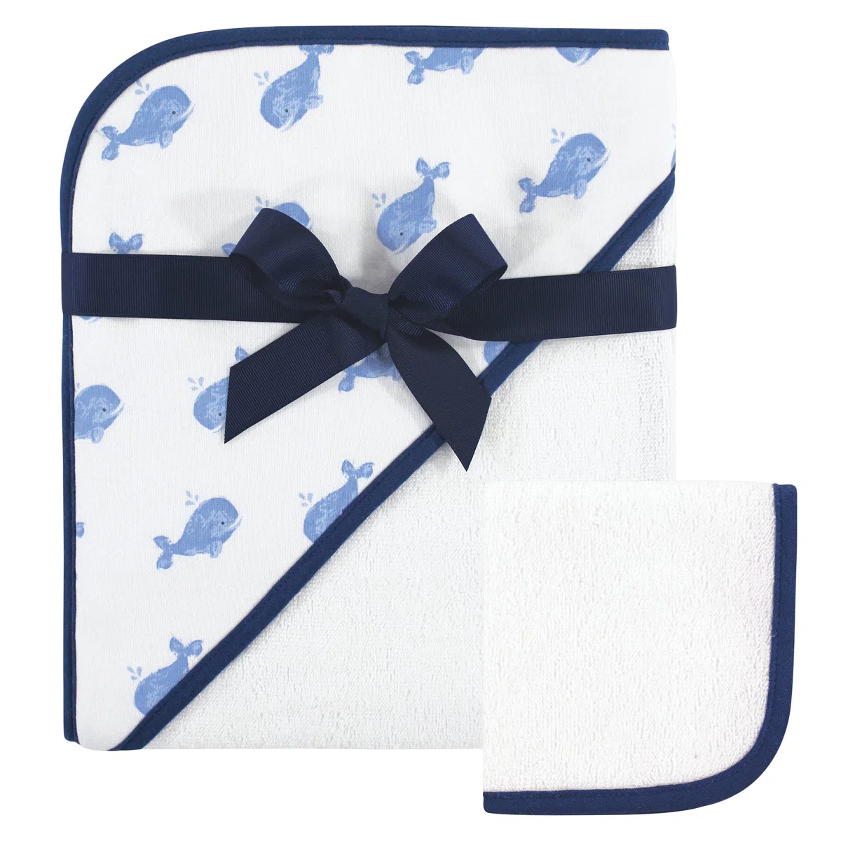 Hudson Baby Print Woven Hooded Towel and Washcloth, Duck