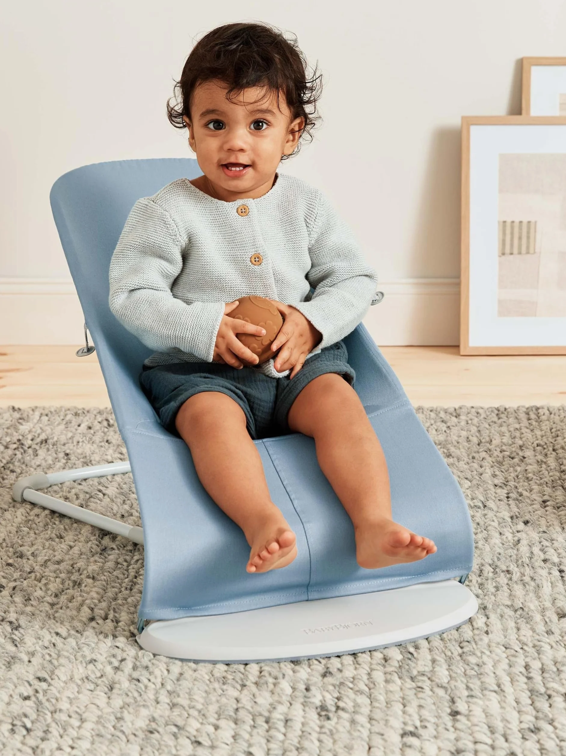 BabyBjörn Babywippe Bliss, Gewebt, Blütenblatt-Steppung, Blau