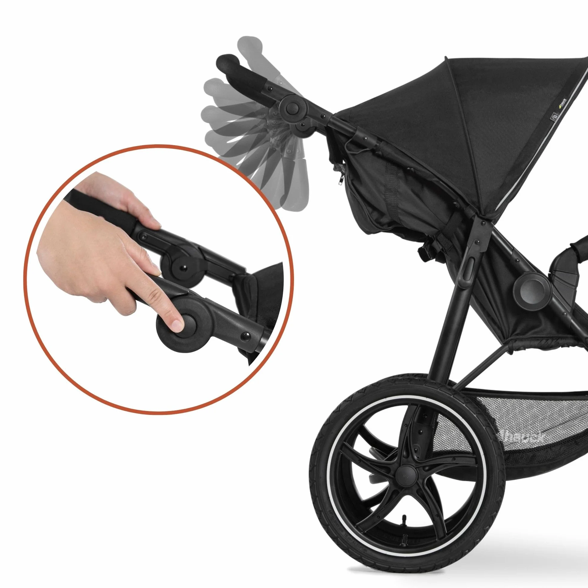 Hauck Runner 2 Dreirad Buggy Kinderwagen mit XL Luftreifen bis 22 kg, Schwarz, Federung, UV-Schutz 50+