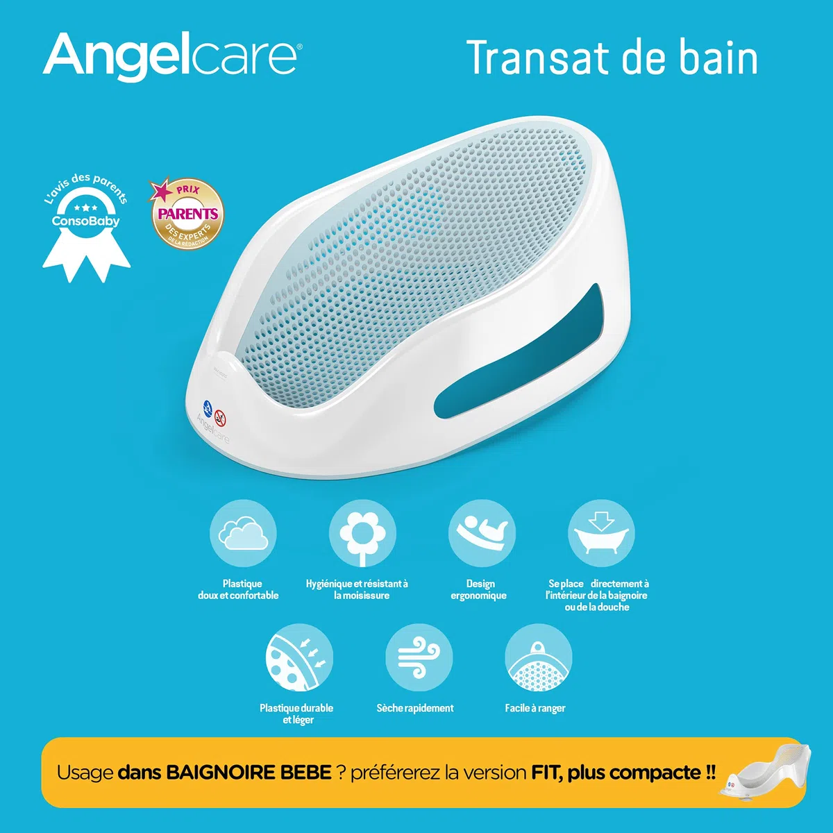 Angelcare - Badewannenstütze, Kunststoff, aqua
