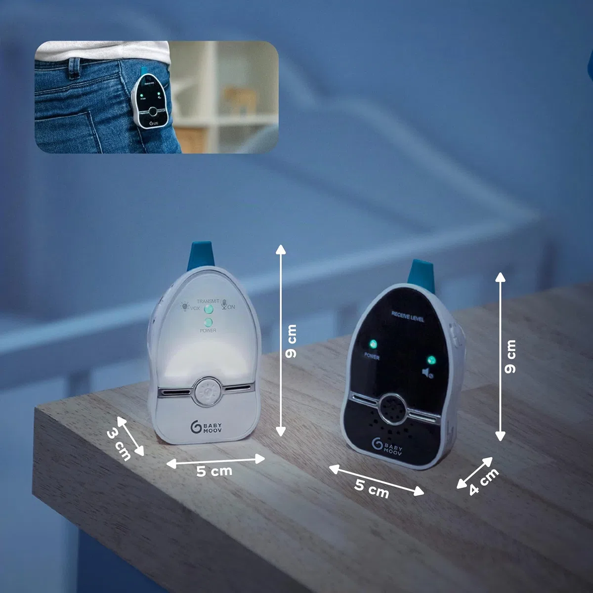 Babymoov Babyphone Easy Care - Digital Green Technology, niedrige Strahlung, 500m Reichweite