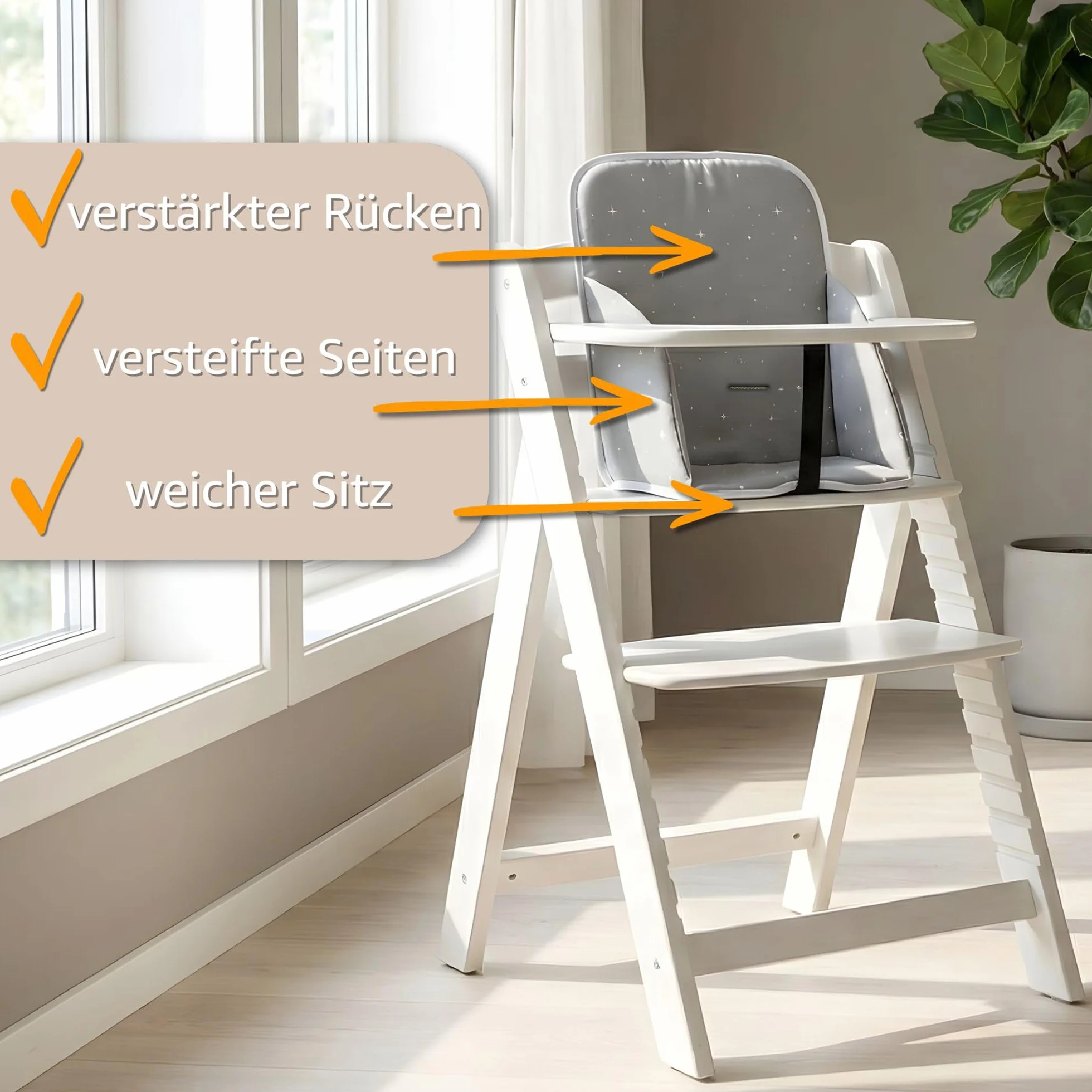 Sitzverkleinerer für Hochstuhl Baby Sitzkissen Stuhl - Kinder Sitzauflage für Hauck und Stokke Kinderhochstuhl Safari