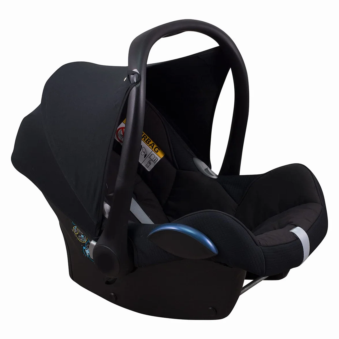 JYOKO KIDS Sonnenverdeck für Maxi-Cosi Cabriofix Gruppe 0, Atmungsaktiver Baumwollbezug Black Series