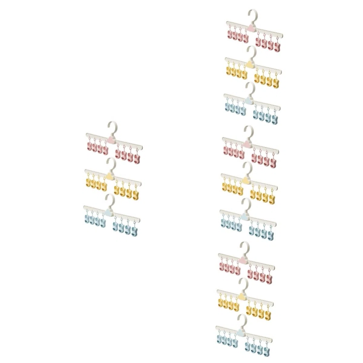 Cabilock 4 Sätze Wäscheständer Für Babysocken Wäscheklammerständer Klappbar Socken Trocknen Kleiderständer Kinder Kinderkleiderbügel Kleiderbügel Für Den Kleiderschrank 3 Stück * 4