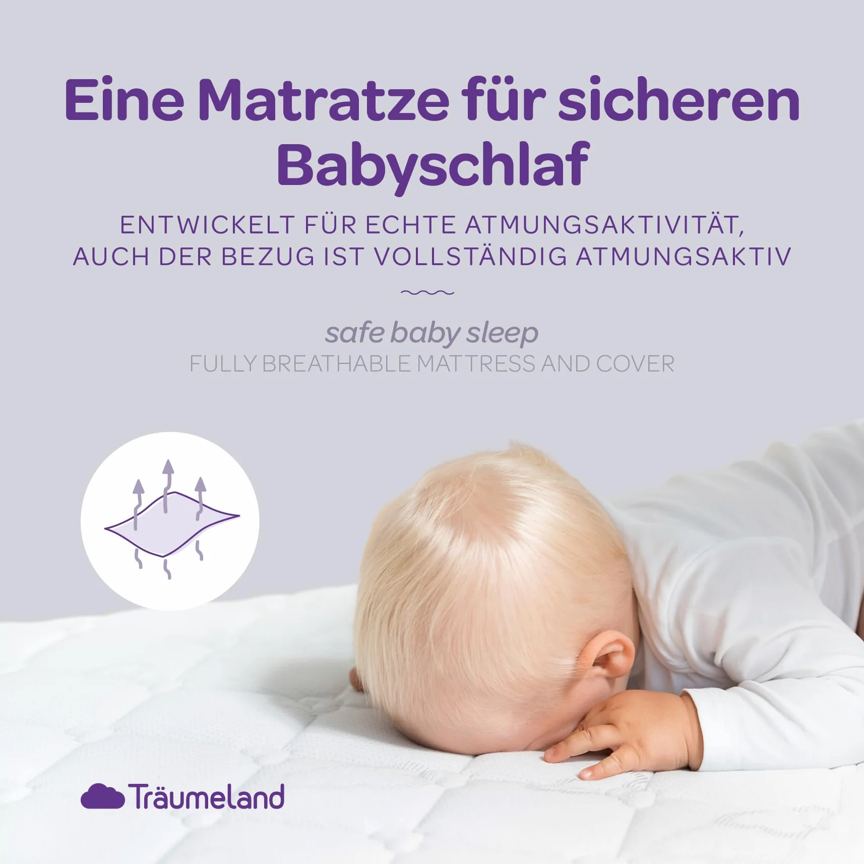 Träumeland Kinderwagen-Matratze passend für Cybex Priam | 32 x 78 x 5 cm, oval - Oeko-Tex zertifiziert & schadstoffgeprüft | Brise Light, made in Austria