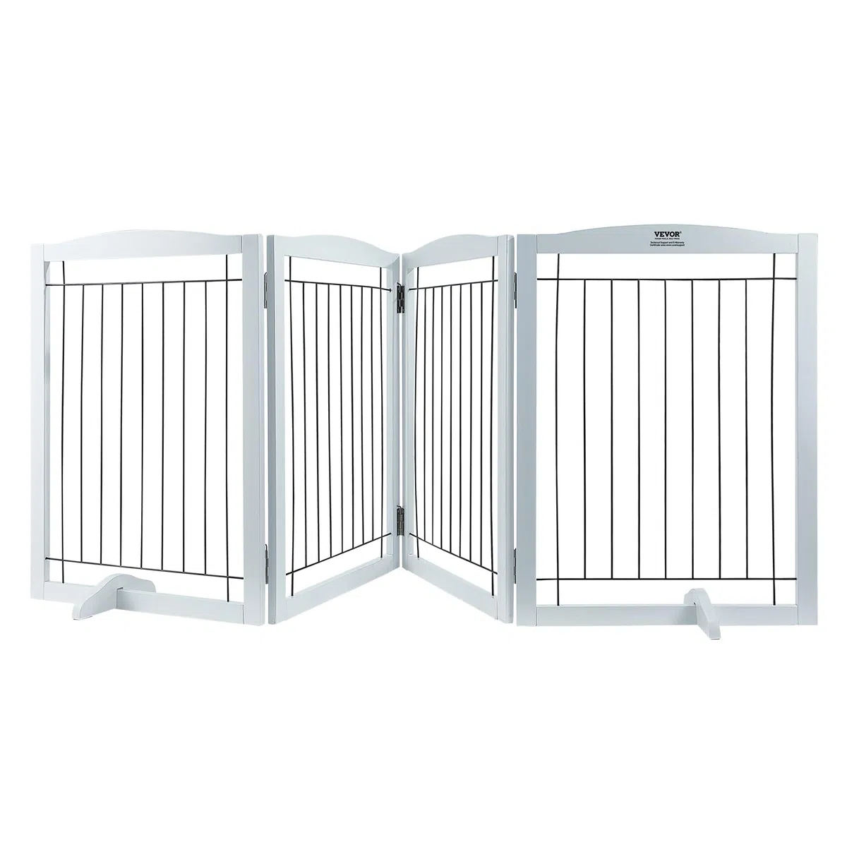 VEVOR Freistehendes Hundetor, Haustiertor, 610 x 813 mm Türschutzgitter 4-Platten-Faltbares Hundetor für Breite & Schmale Durchgänge, Erweiterbare Klappbare Hundebarriere, Weißes Treppenschutzgitter