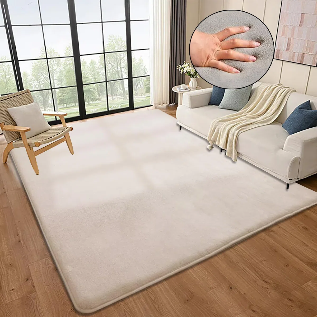 2cm Dicke Krabbelmatte Baby Spielteppich 130 x 190 cm Rutschfester Tatami Matte Extra dick und Spielmatt, Hellbraun Teppich für Wohn und Kinderzimmer