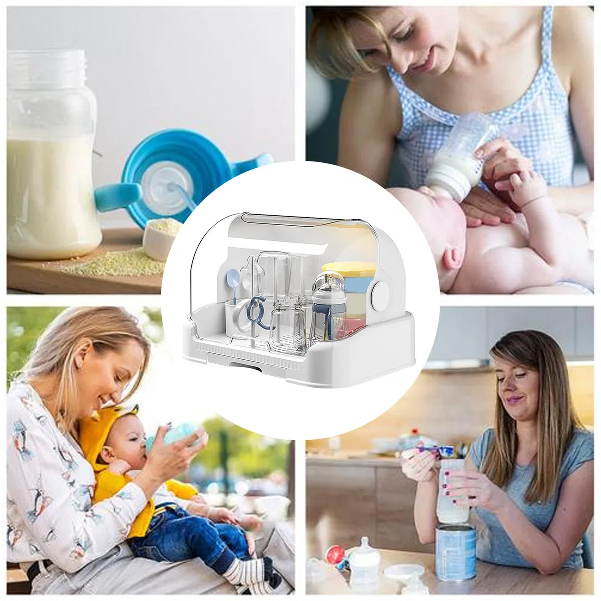 Babyflaschen-Wäscheständer Mit Deckel, Staubdichte Flaschenaufbewahrung, Robuste Aufbewahrungsbox für Kleinkinderflaschen, Flaschentrockner, Langlebige, Gut Versiegelnde