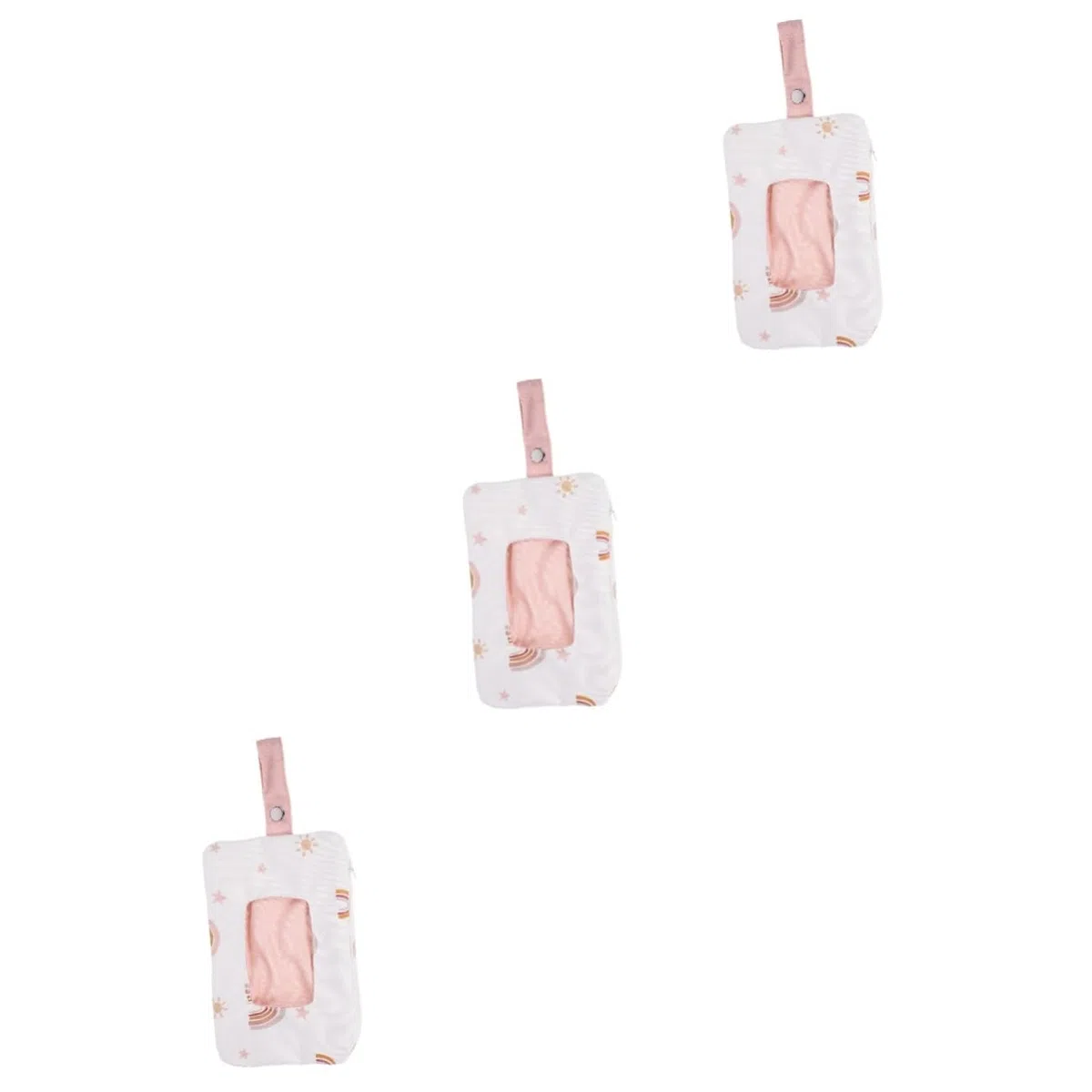 Alipis 3stücke Portable Wipes Container Bag Wiederverwendbare Wickeltuch-dispenser-tasche Praktisches Design Mit Aufhängeschlaufe Für Reisen Für Unterwegs Babyausstattung