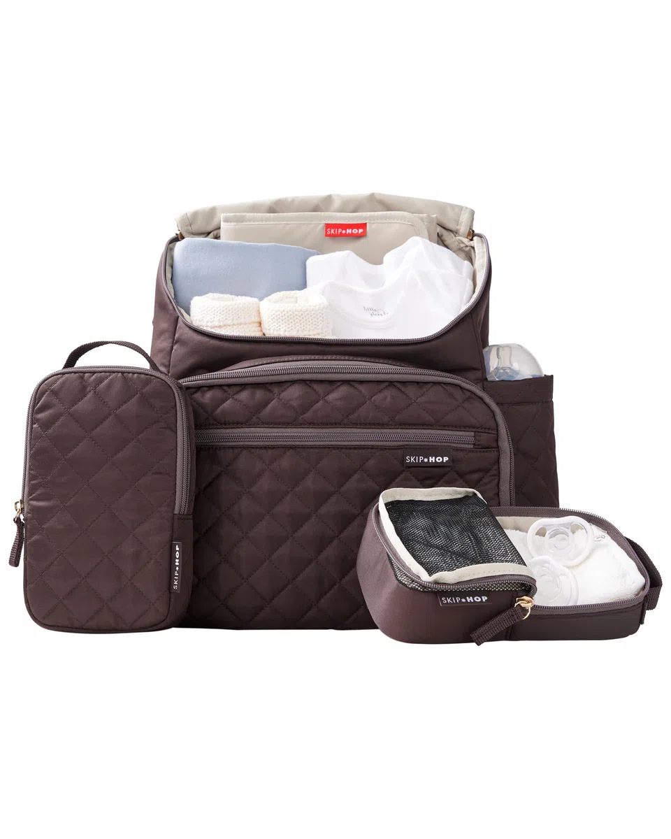 Skip Hop FORMA Multifunktions-Wickelrucksack für Babys mit Wickelunterlage und Kinderwagenhalterung, Schokoladenbraun, schokoladenbraun