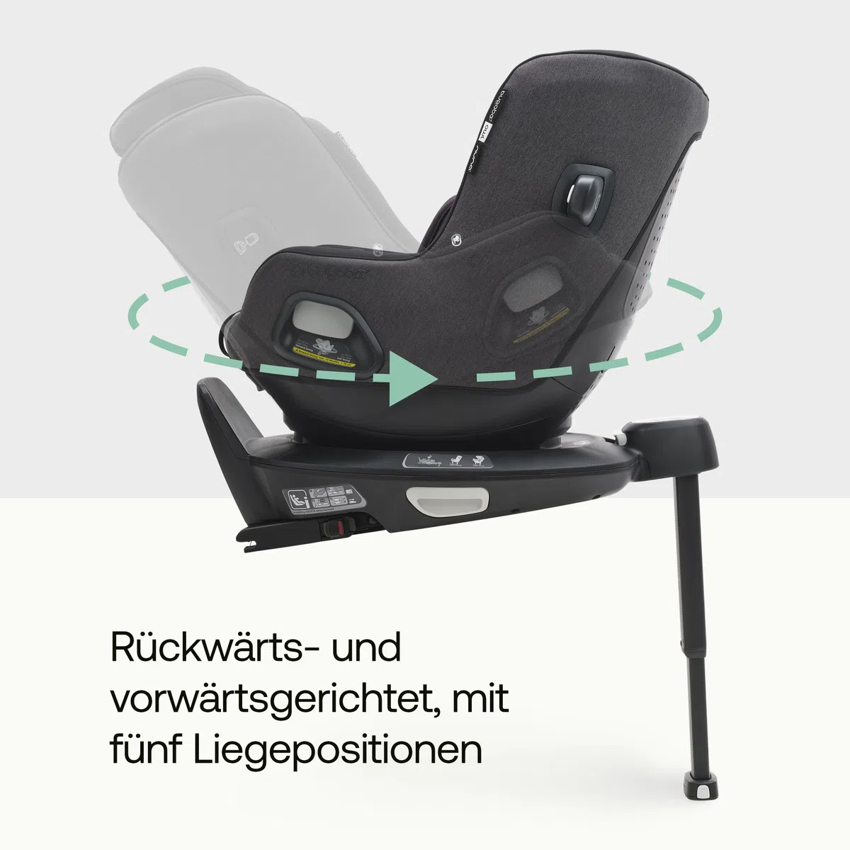 Bugaboo Owl by Nuna Isofix Kindersitz von der Geburt bis 4 Jahre, 0-18 kg | 360 Grad drehbar, Gruppe 0+/1, ultimativer Komfort und Sicherheit, verstärkte Schale und seitlicher Aufprallschutz, Black
