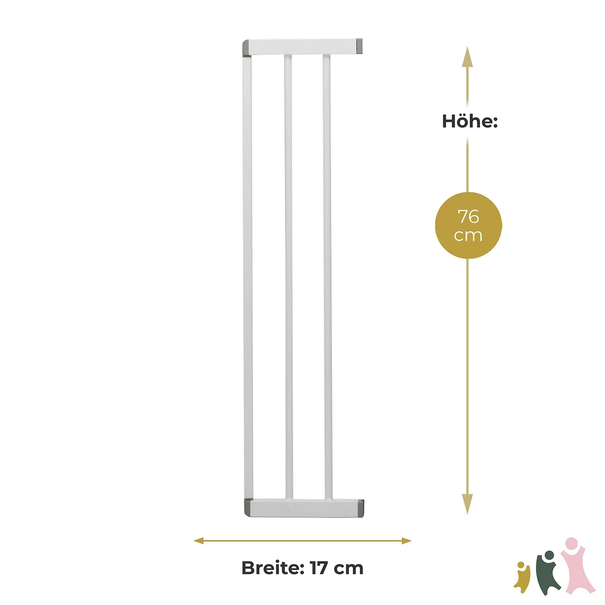 Geuther 0012VS Zusatzklemmen Verlängerung für Treppenschutzgitter Größe: 17 cm Türschutzgitter Türgitter einfache Montage Babygitter ohne Bohren ohne Werkzeug langlebige Qualität Weiß