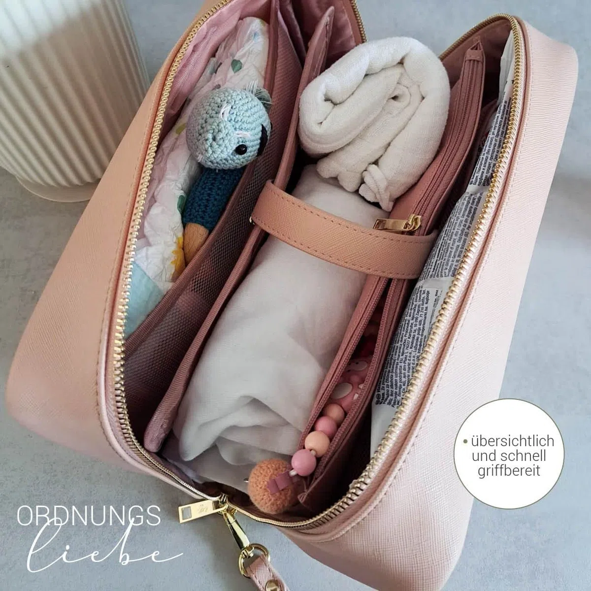 Little ELLA Wickelclutch, Windelorganizer mit vielen verschiedenen Fächern (mint)