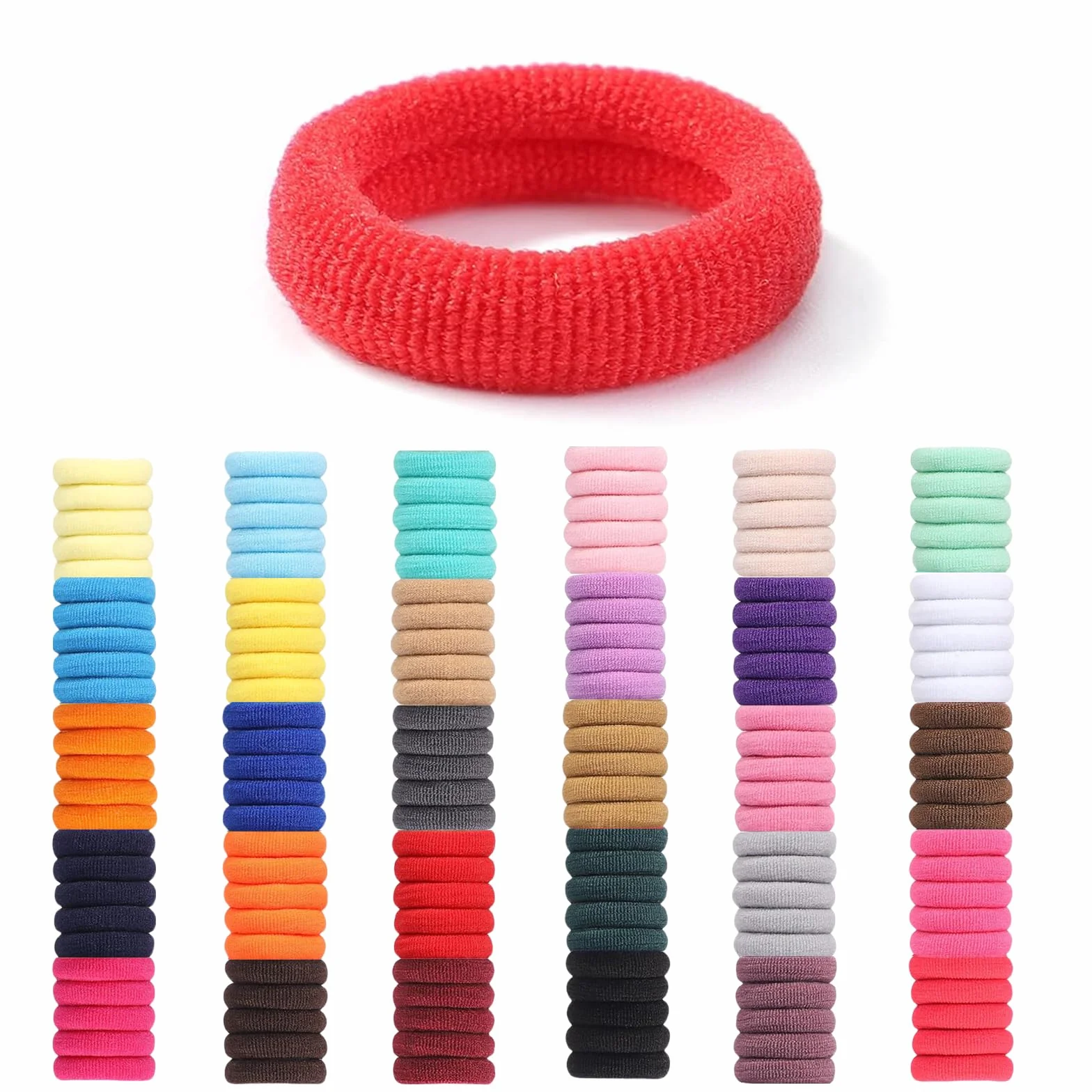 Kotkiddy 300 Stück Baby-Haargummis für Mädchen, 2.5 cm, 30 Farben elastisches Haar-Accessoire, kleine Nylon-Haarbänder für Kleinkinder, Pferdeschwanzhalter