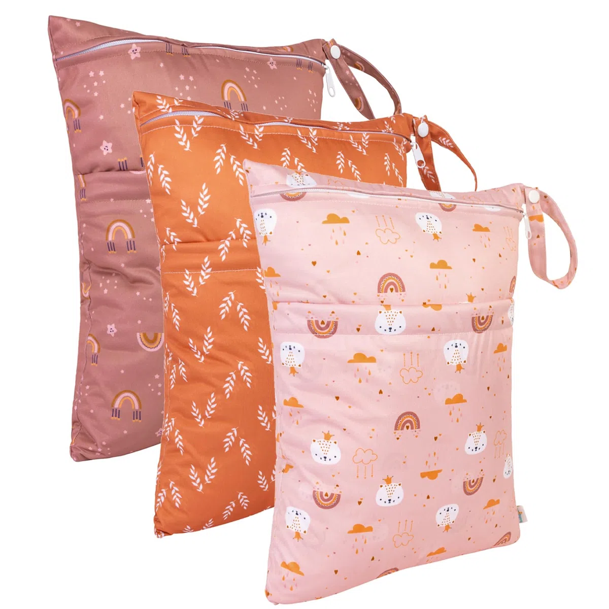 babygoal Baby-Stoffwindeltaschen, waschbare Reisetaschen, Strandtasche, Schwimmbad, Sporttasche für Badebekleidung und nasse Kleidung, mit zwei Reißverschlusstaschen, Stern- und Papierflugzeug, Medium