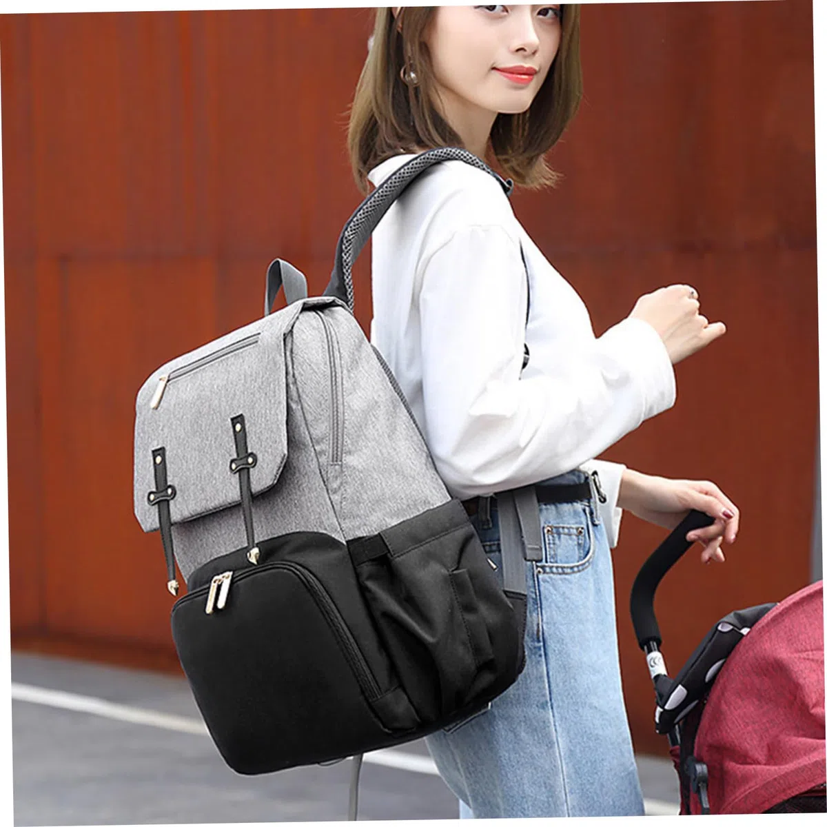 Multifunktions Mutter Kind Rucksack für Reisen, Schwarz | Oxford Stoff, Große Kapazität, Verschleißfest Verarbeitet, für Shopping und Unterwegs