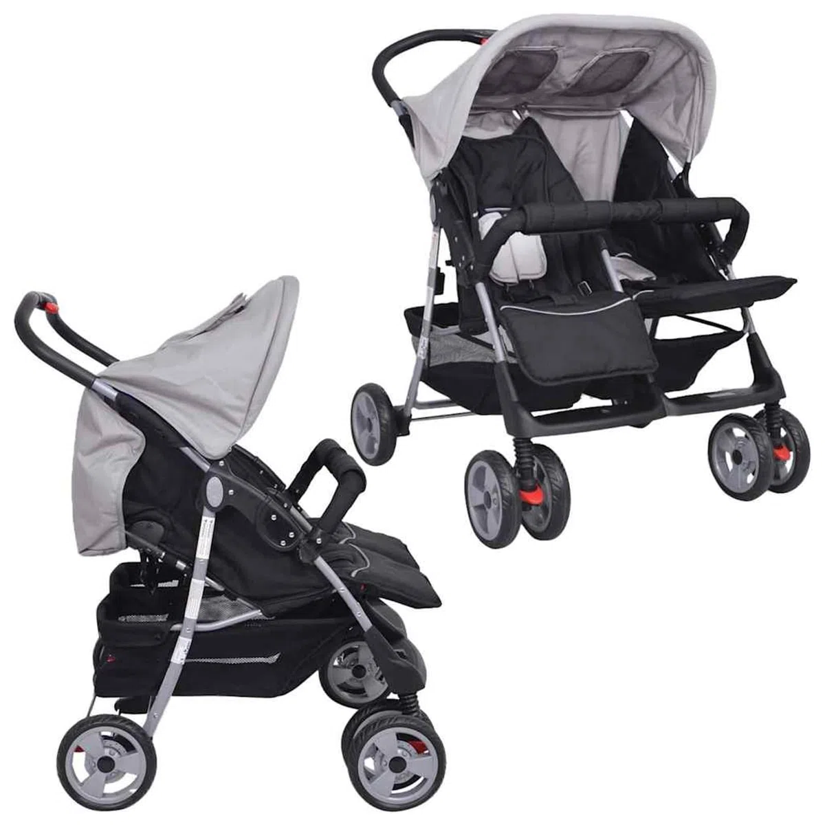 Gecheer Bettlaken 60 x 120 cm, Spannbettlaken für Babys, 60 x 120 cm, Kinderwagen, Stahl, Grau und Schwarz