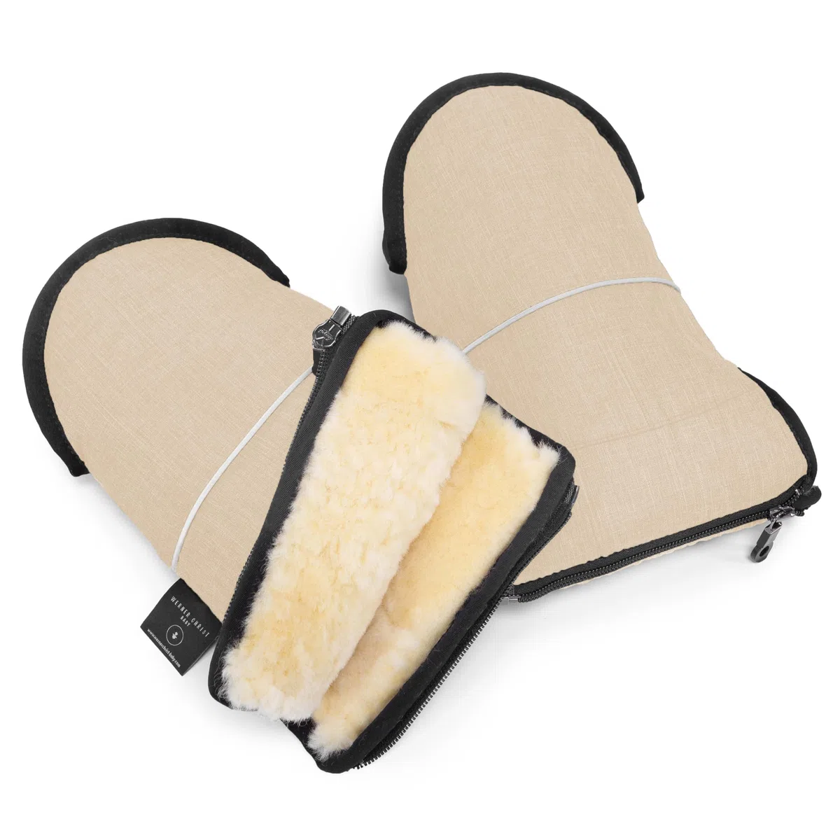 Lammfell Handwärmer von WERNER CHRIST BABY – GLOVY Handschuhe sind der ideale Kinderwagen-Muff aus medizinischem Fell, warmer universaler und wasserabweisender Handmuff, in Cloud (beige)