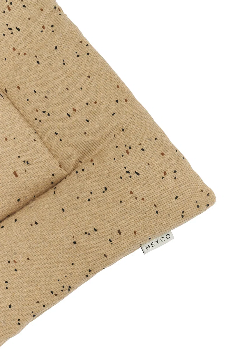 Meyco Laufgittereinlage Rib Mini Spot, Krabbelmatte Baby (80 x 100 cm, Babyzubehör, Spielmatte für Laufstall, hochwertige Babydecke), Toffee Melange