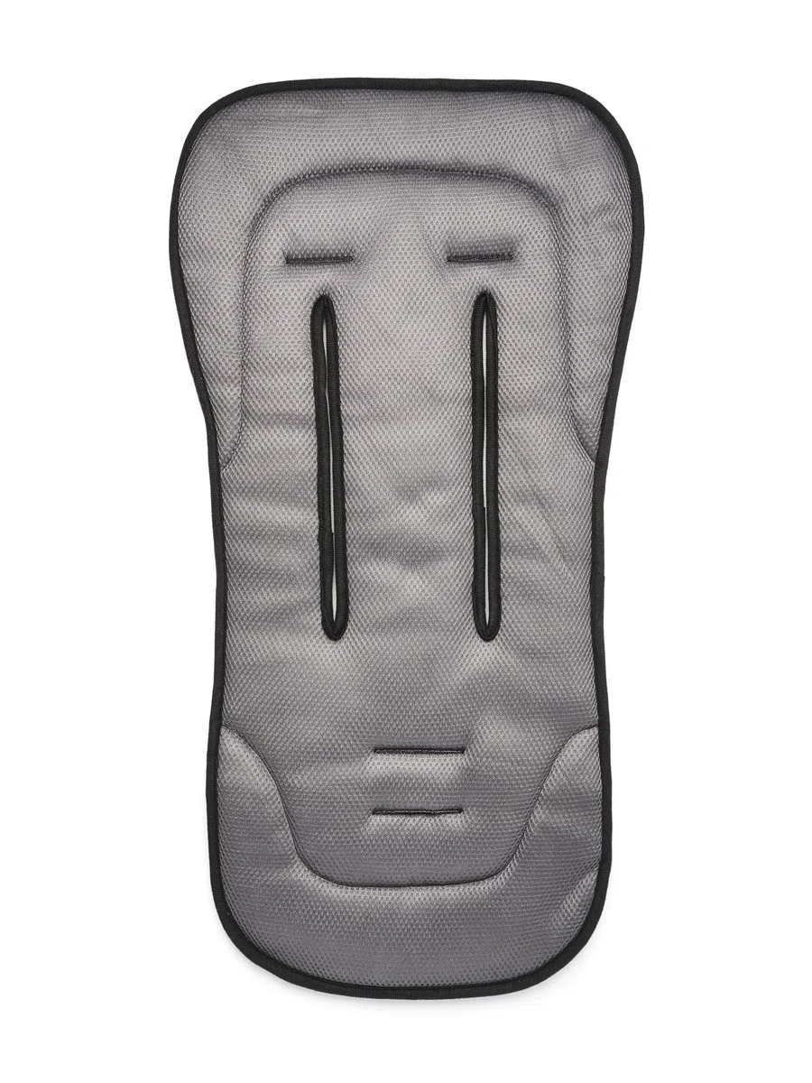 Dooky Sitzauflage Kinderwagen, Buggy Sitzauflage, universal mit Gurtöffnungen, 3D-Mesh temperaturregulierend, waschbar & schnelltrocknend, rutschfeste Unterseite, für Kinderwagen & Autositz, Schwarz