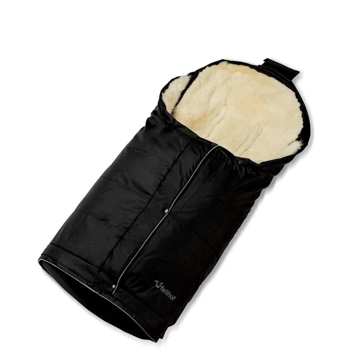 Fellhof Lammfell Fußsack Kitzbühel | Kinderwagen Universalmodell | verstellbar ca 40/45 x 86/106 cm | Merino Lammfell innen Wind- und wasserabweisend außen | 3- und 5-Punkt-Gurte