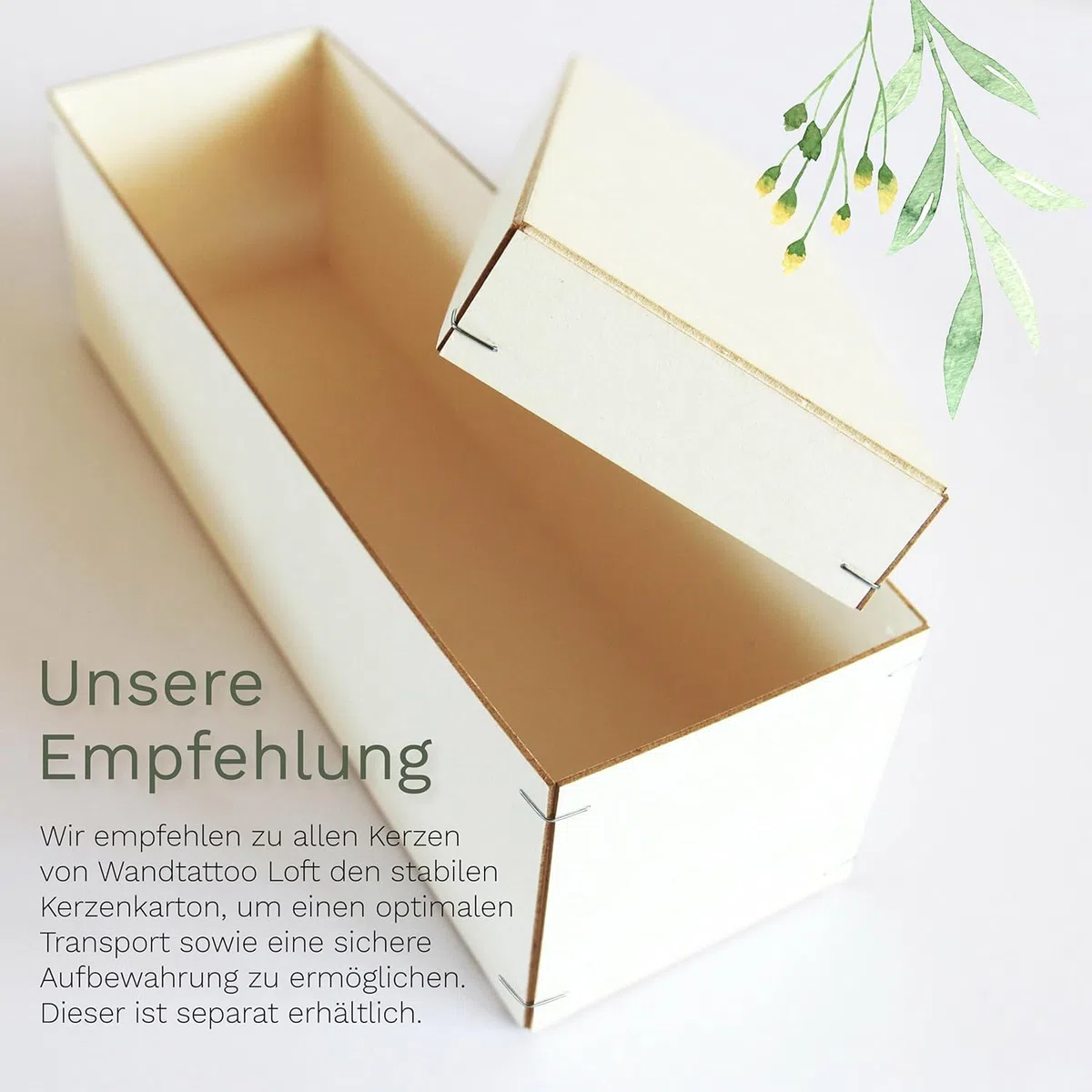 Wandtattoo Loft Taufkerze Mädchen oder Junge mit Taufspruch, Motiv mit Baum, Reh und Hase, 25cm x 8cm, personalisierte Kerze, bedruckte Kerze zur Taufe, Stumpenkerze, individuelles Taufgeschenk