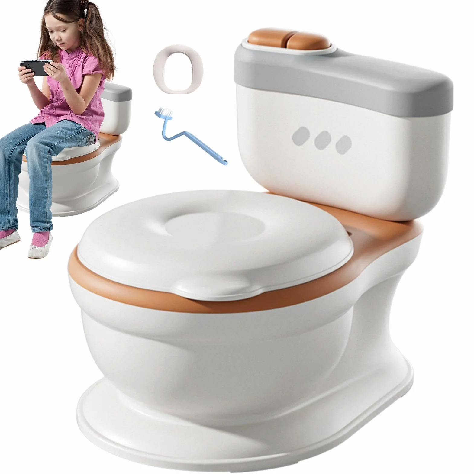 Trainingspotchen für Kleinkinder, Realistische Töpfchentoilette - Spritzwassergeschütztes Töpfchen Toilette für Kind - Allround Sicherheitsschutz Töpfchentraining Werkzeug für Kinder, und Meis